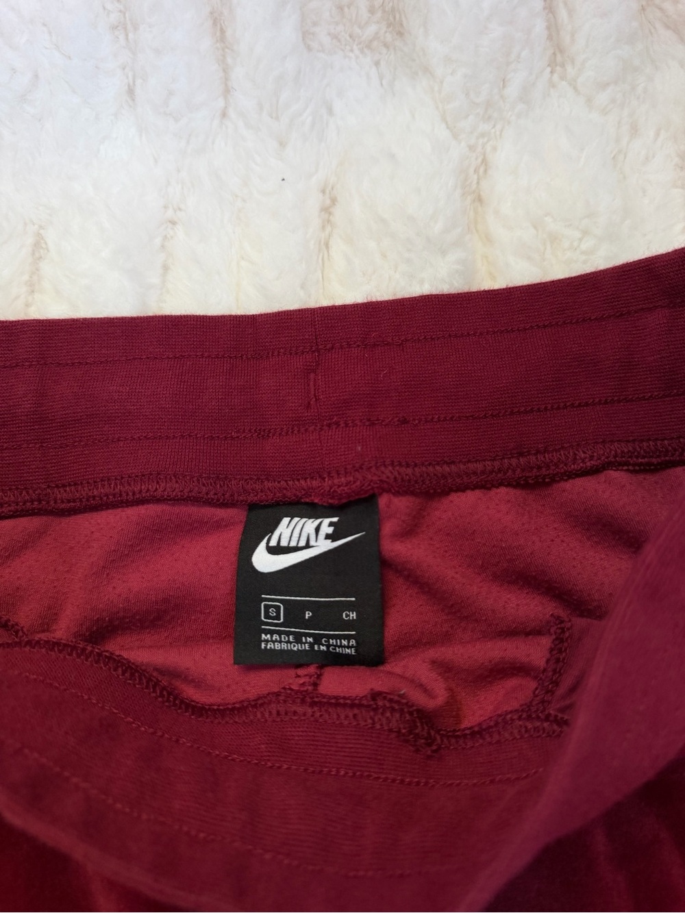 Nike Maroon Velour Heritage Joggers with Embroidered Logo Size S - Picture 7 of 8